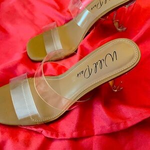 Funky clear heels